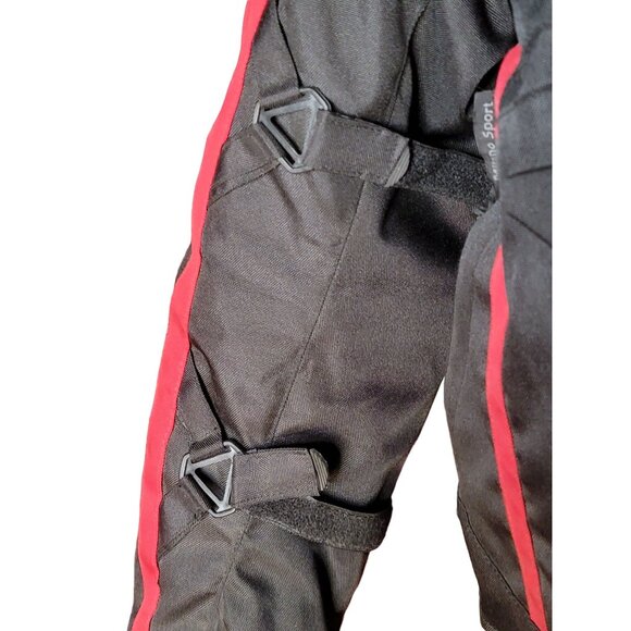 Milano Sport Mens Motorcycle Jacket Med Black Red Padded Detachable Liner - Picture 2 of 16